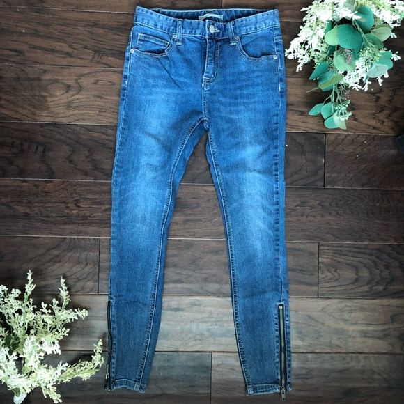 Free People High Waisted Skinny Jeans side zip hem - Picture 2 of 6